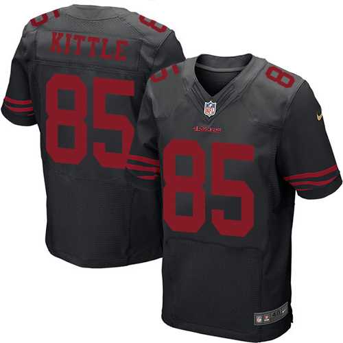 Nike San Francisco 49ers #85 George Kittle Black Alternate Men's Stitched NFL Elite Jersey