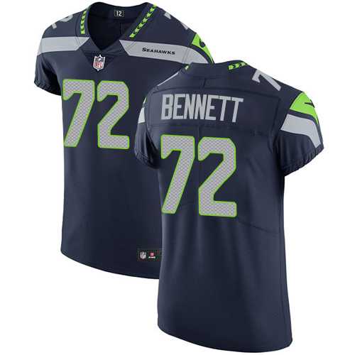 Nike Seattle Seahawks #72 Michael Bennett Steel Blue Team Color Men's Stitched NFL Vapor Untouchable Elite Jersey