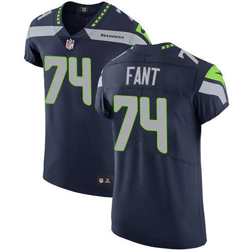 Nike Seattle Seahawks #74 George Fant Steel Blue Team Color Men's Stitched NFL Vapor Untouchable Elite Jersey
