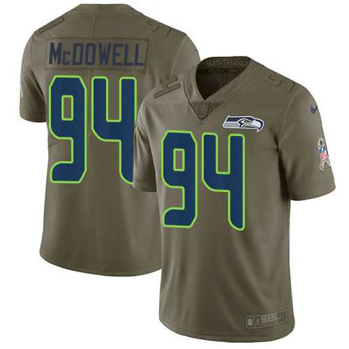 Nike Seattle Seahawks #94 Malik McDowell Olive Men's Stitched NFL Limited 2017 Salute to Service Jersey