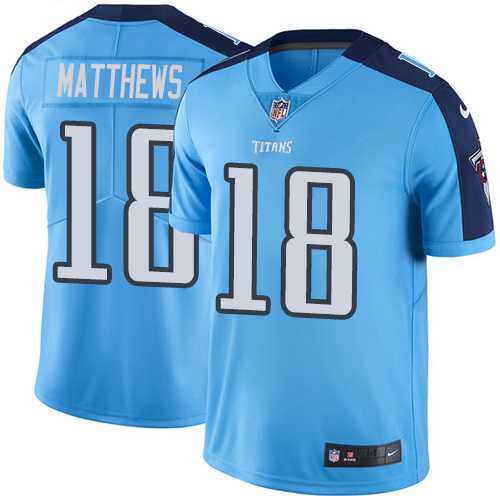 Nike Tennessee Titans #18 Rishard Matthews Light Blue Men's Stitched NFL Limited Rush Jersey