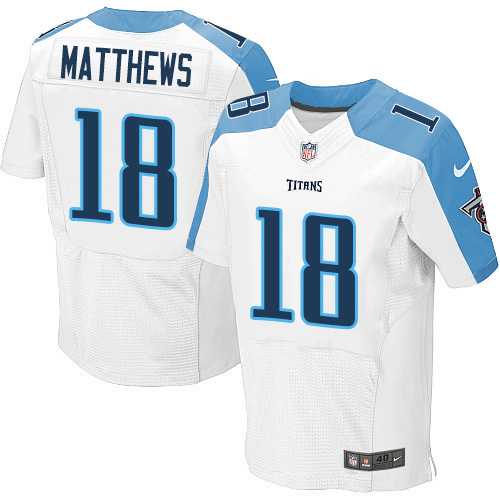 Nike Tennessee Titans #18 Rishard Matthews White Men's Stitched NFL Elite Jersey