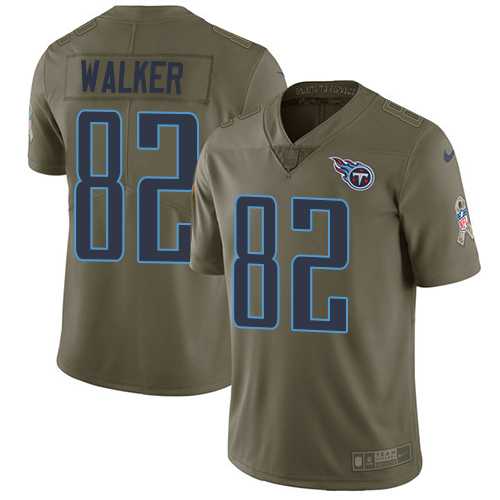 Nike Tennessee Titans #82 Delanie Walker Olive Men's Stitched NFL Limited 2017 Salute to Service Jersey
