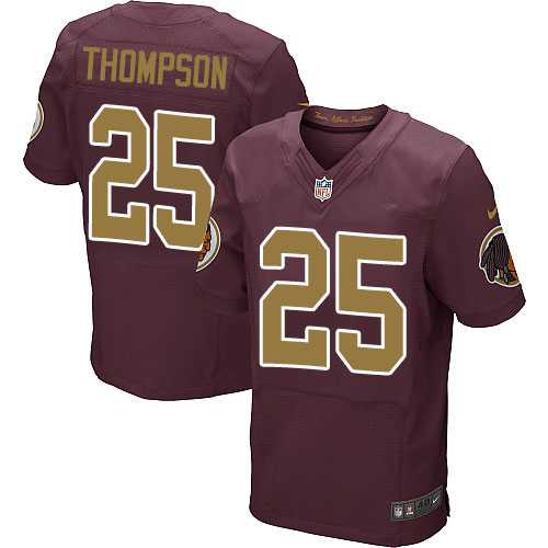 Nike Washington Redskins #25 Chris Thompson Burgundy Red Alternate Men's Stitched NFL 80TH Throwback Elite Jersey