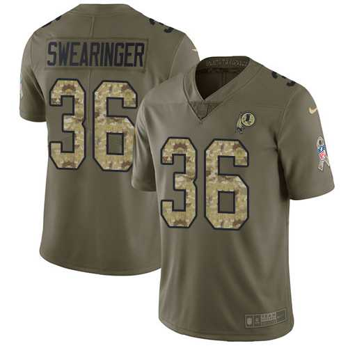 Nike Washington Redskins #36 D.J. Swearinger Olive Camo Men's Stitched NFL Limited 2017 Salute To Service Jersey