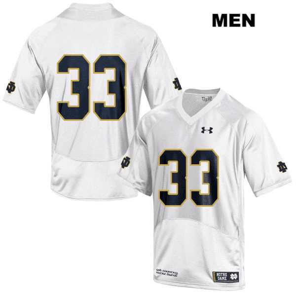 Notre Dame Fighting Irish #33 Josh Adams Under Armour Mens White Stitched Authentic College Football Jersey