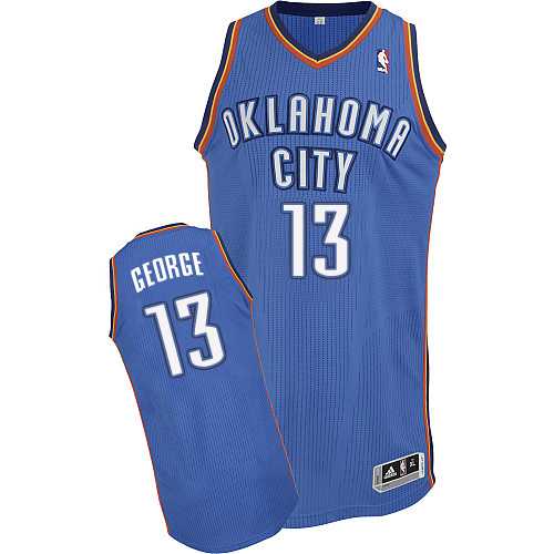 Oklahoma City Thunder #13 Paul George Blue Road Stitched NBA