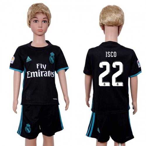 Real Madrid #22 Isco Away Kid Soccer Club Jersey