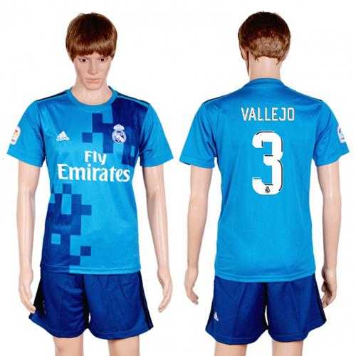 Real Madrid #3 Vallejo Sec Away Soccer Club Jersey