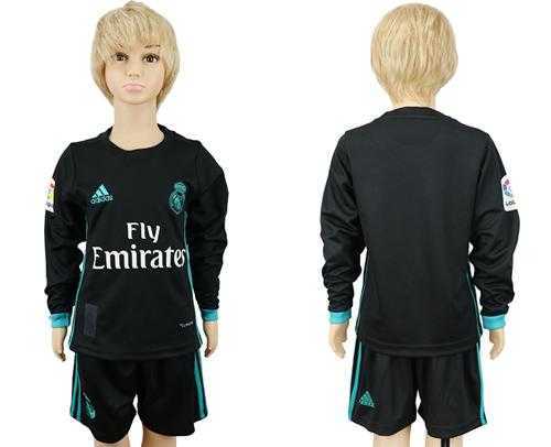 Real Madrid Blank Sec Away Long Sleeves Kid Soccer Club Jersey