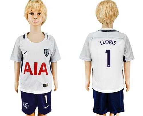 Tottenham Hotspur #1 LLORIS Home Kid Soccer Club Jersey