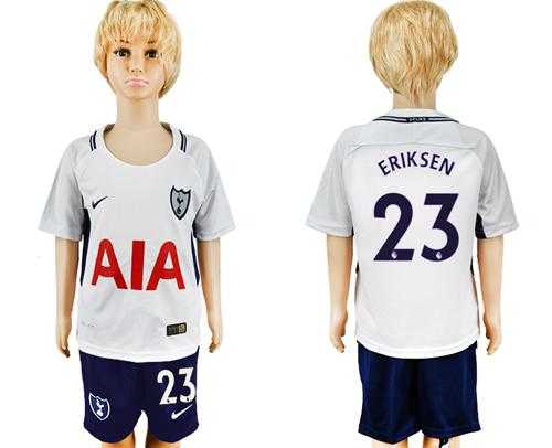 Tottenham Hotspur #23 Eriksen Home Kid Soccer Club Jersey