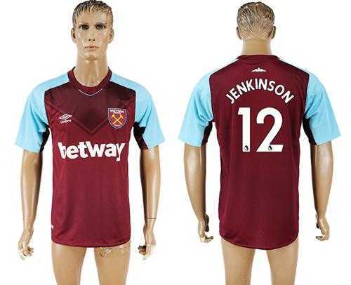 West Ham United #12 Jenkinson Home Soccer Club Jersey