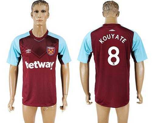 West Ham United #8 Kouyate Home Soccer Club Jersey