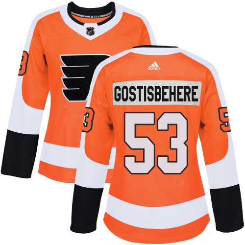 Women's Adidas Philadelphia Flyers #53 Shayne Gostisbehere Orange Home Authentic Stitched NHL