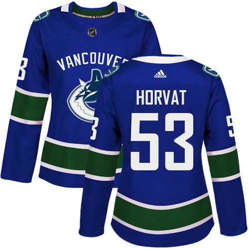 Women's Adidas Vancouver Canucks #53 Bo Horvat Blue Home Authentic Stitched NHL