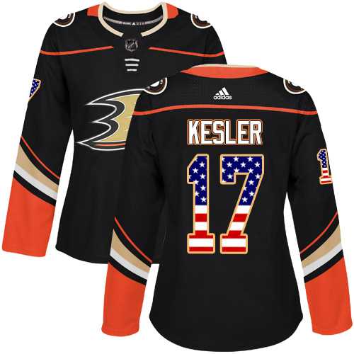 Women's Adidas Anaheim Ducks #17 Ryan Kesler Black Home Authentic USA Flag Stitched NHL Jersey
