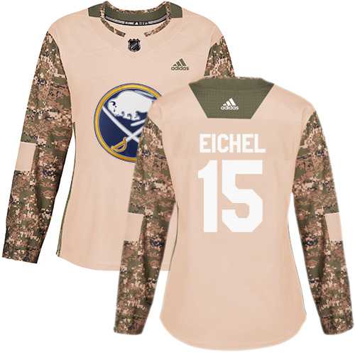 Women's Adidas Buffalo Sabres #15 Jack Eichel Camo Authentic 2017 Veterans Day Stitched NHL Jersey
