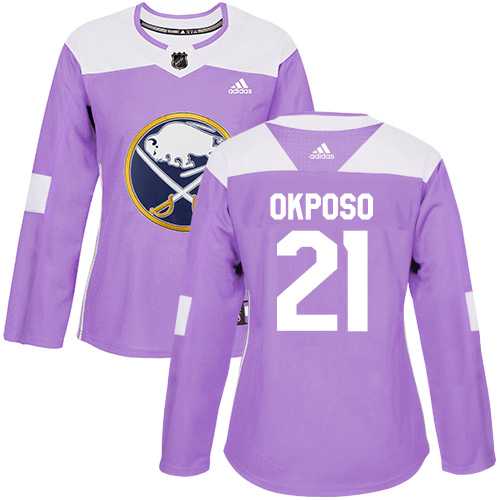 Women's Adidas Buffalo Sabres #21 Kyle Okposo Purple Authentic Fights Cancer Stitched NHL