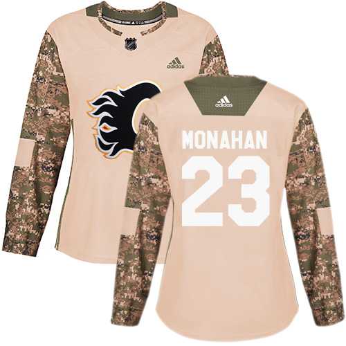 Women's Adidas Calgary Flames #23 Sean Monahan Camo Authentic 2017 Veterans Day Stitched NHL Jersey