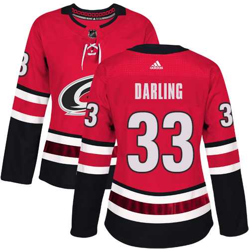Women's Adidas Carolina Hurricanes #33 Scott Darling Red Home Authentic Stitched NHL Jersey