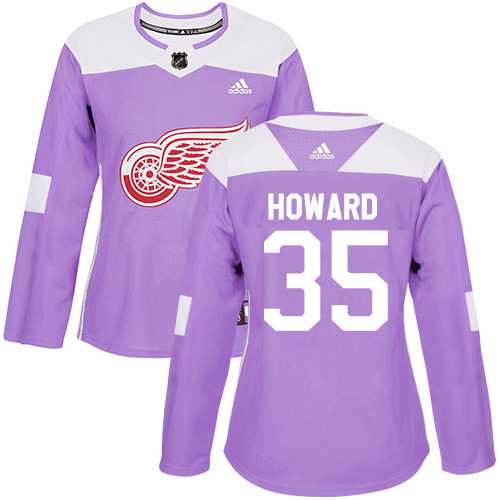 Women's Adidas Detroit Red Wings #35 Jimmy Howard Purple Authentic Fights Cancer Stitched NHL