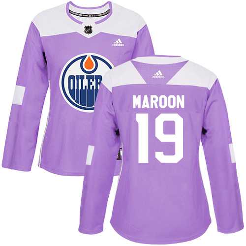 Women's Adidas Edmonton Oilers #19 Patrick Maroon Purple Authentic Fights Cancer Stitched NHL