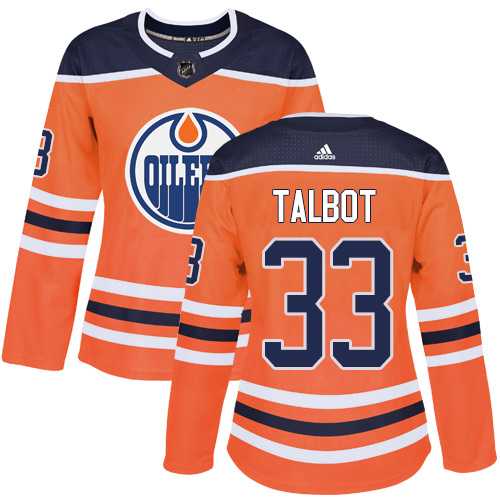 Women's Adidas Edmonton Oilers #33 Cam Talbot Orange Home Authentic Stitched NHL Jersey