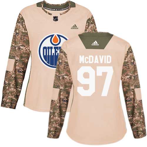 Women's Adidas Edmonton Oilers #97 Connor McDavid Camo Authentic 2017 Veterans Day Stitched NHL Jersey