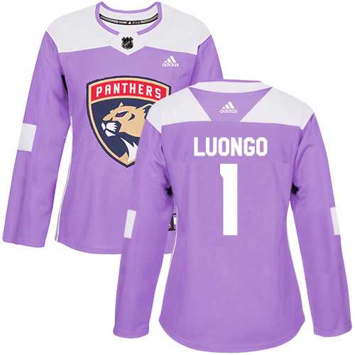 Women's Adidas Florida Panthers #1 Roberto Luongo Purple Authentic Fights Cancer Stitched NHL