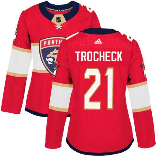 Women's Adidas Florida Panthers #21 Vincent Trocheck Red Home Authentic Stitched NHL Jersey