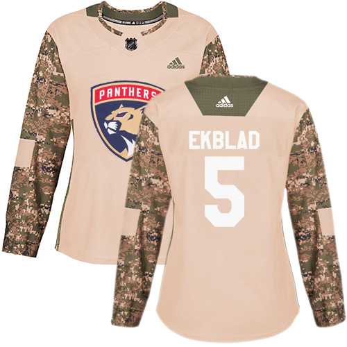 Women's Adidas Florida Panthers #5 Aaron Ekblad Camo Authentic 2017 Veterans Day Stitched NHL Jersey