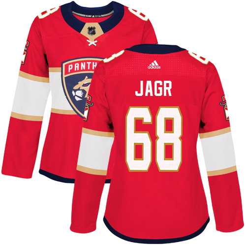 Women's Adidas Florida Panthers #68 Jaromir Jagr Red Home Authentic Stitched NHL Jersey