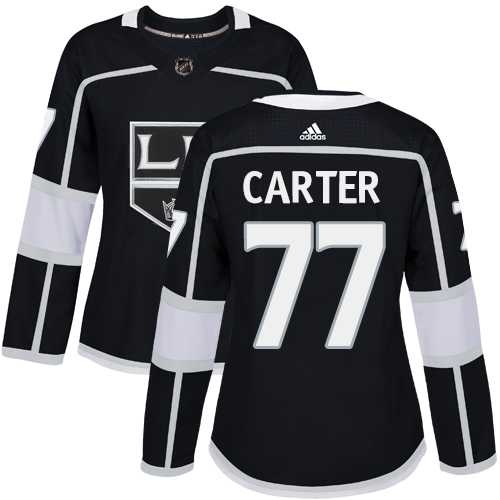 Women's Adidas Los Angeles Kings #77 Jeff Carter Black Home Authentic Stitched NHL Jersey