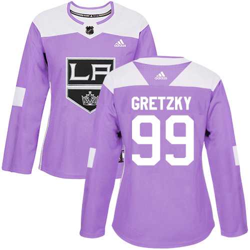 Women's Adidas Los Angeles Kings #99 Wayne Gretzky Purple Authentic Fights Cancer Stitched NHL