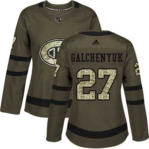 Women's Adidas Montreal Canadiens #27 Alex Galchenyuk Green Salute to Service Stitched NHL Jersey