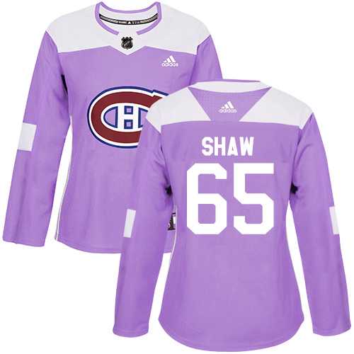 Women's Adidas Montreal Canadiens #65 Andrew Shaw Purple Authentic Fights Cancer Stitched NHL