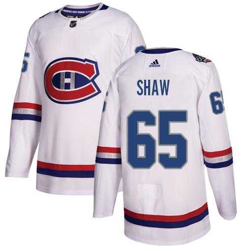 Women's Adidas Montreal Canadiens #65 Andrew Shaw White Authentic 2017 100 Classic Stitched NHL Jersey