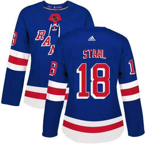 Women's Adidas New York Rangers #18 Marc Staal Royal Blue Home Authentic Stitched NHL Jersey