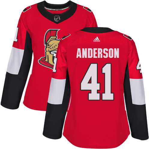 Women's Adidas Ottawa Senators #41 Craig Anderson Red Home Authentic Stitched NHL Jersey