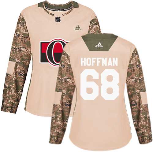 Women's Adidas Ottawa Senators #68 Mike Hoffman Camo Authentic 2017 Veterans Day Stitched NHL Jersey