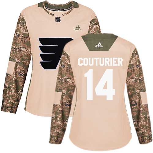 Women's Adidas Philadelphia Flyers #14 Sean Couturier Camo Authentic 2017 Veterans Day Stitched NHL Jersey