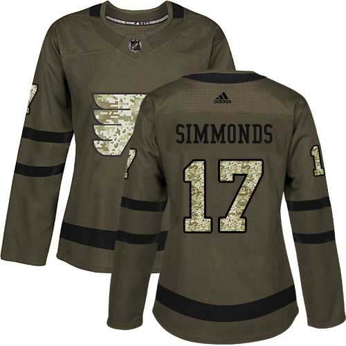 Women's Adidas Philadelphia Flyers #17 Wayne Simmonds Green Salute to Service Stitched NHL Jersey