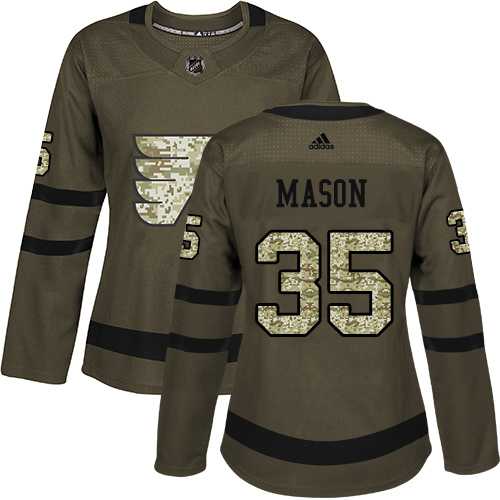 Women's Adidas Philadelphia Flyers #35 Steve Mason Green Salute to Service Stitched NHL Jersey