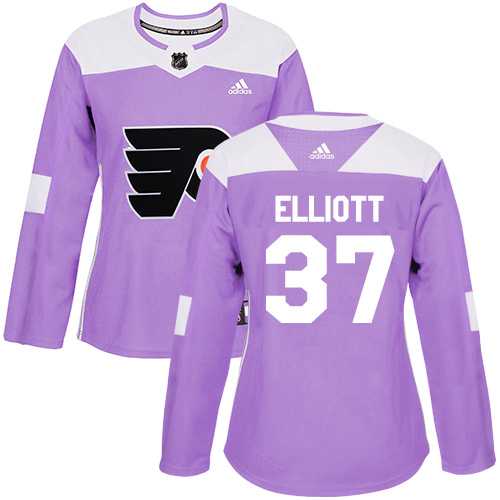 Women's Adidas Philadelphia Flyers #37 Brian Elliott Purple Authentic Fights Cancer Stitched NHL Jersey
