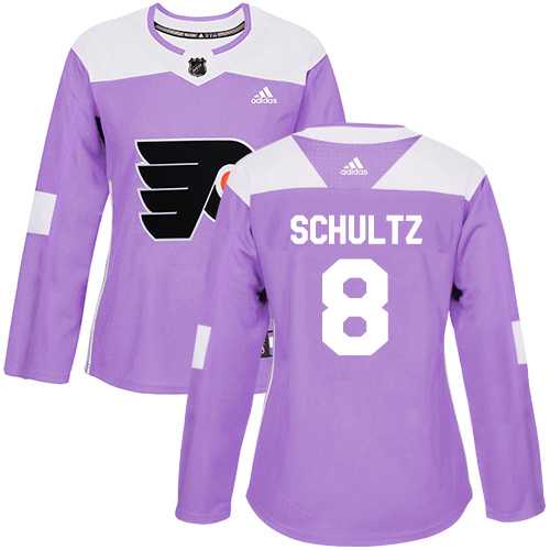Women's Adidas Philadelphia Flyers #8 Dave Schultz Purple Authentic Fights Cancer Stitched NHL Jersey