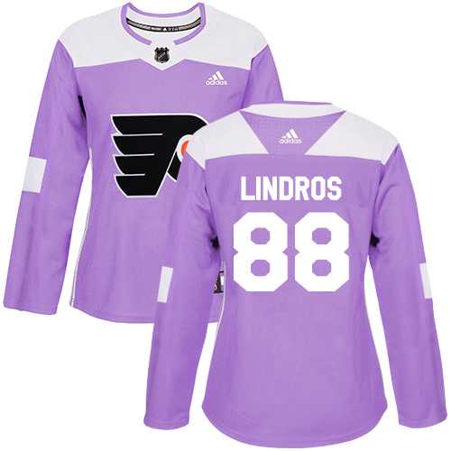Women's Adidas Philadelphia Flyers #88 Eric Lindros Purple Authentic Fights Cancer Stitched NHL Jersey