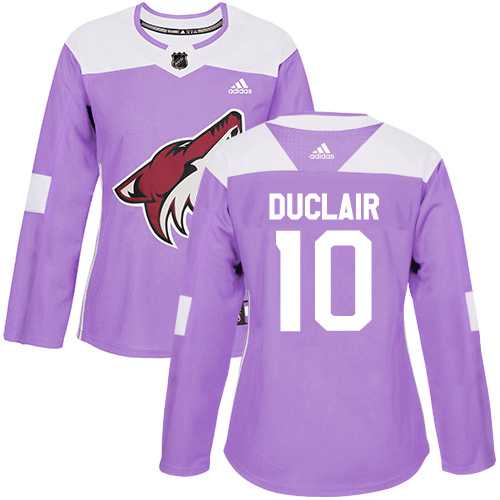 Women's Adidas Phoenix Coyotes #10 Anthony Duclair Purple Authentic Fights Cancer Stitched NHL Jersey