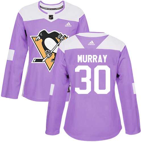 Women's Adidas Pittsburgh Penguins #30 Matt Murray Purple Authentic Fights Cancer Stitched NHL Jersey