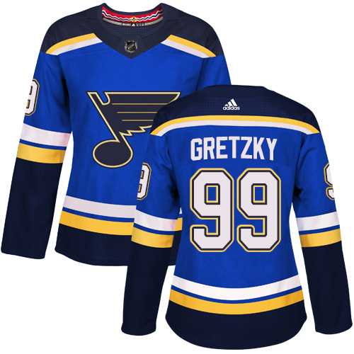 Women's Adidas St. Louis Blues #99 Wayne Gretzky Blue Home Authentic Stitched NHL Jersey